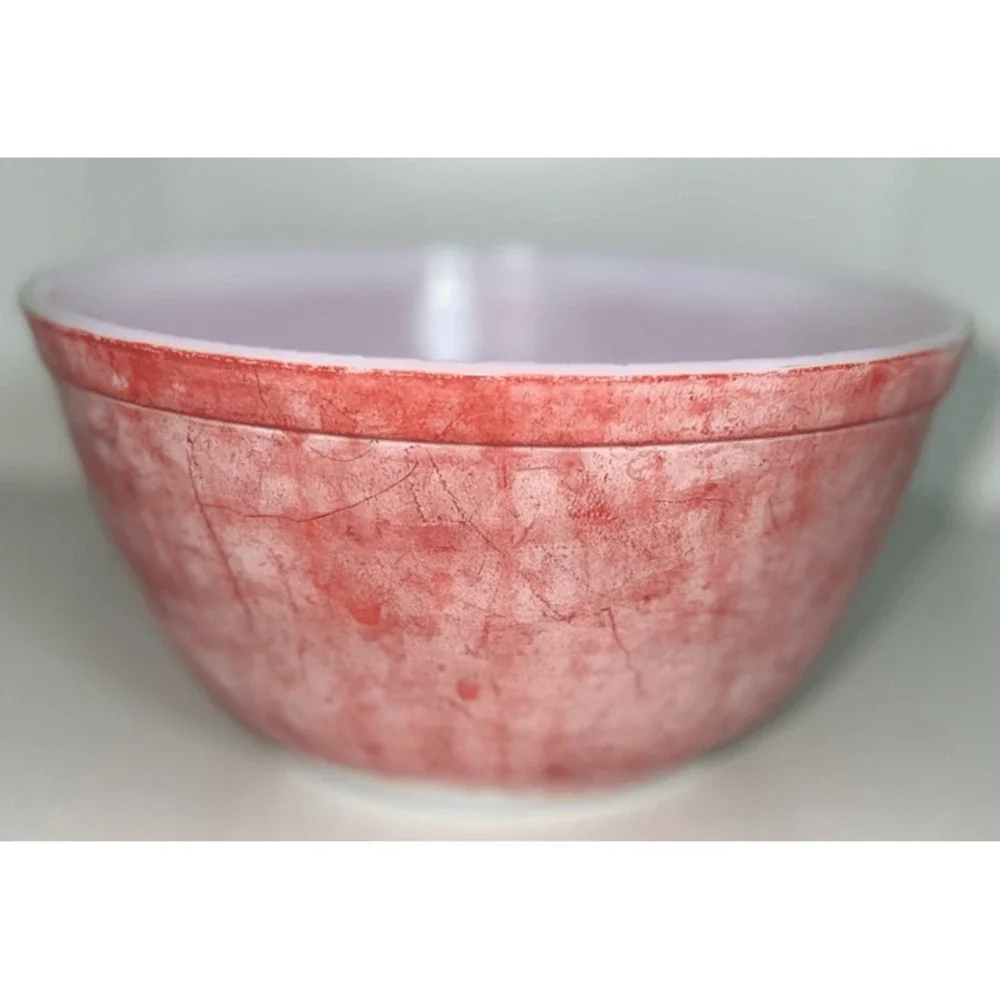Vintage Pyrex Mixing Bowl 1.5 Qt 402 Pink Daisy Primary Colors Vintage Nesting